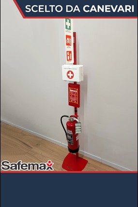Piantana porta-estintore con coperta e cassetta pronto soccorso Safemax SafeHUB